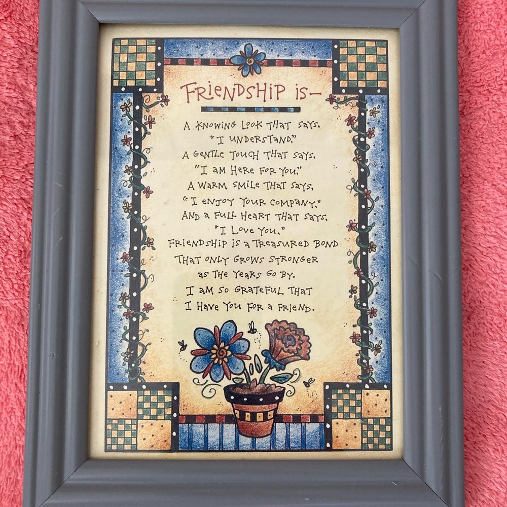 Gray Friendship Quote Framed Wall Art
